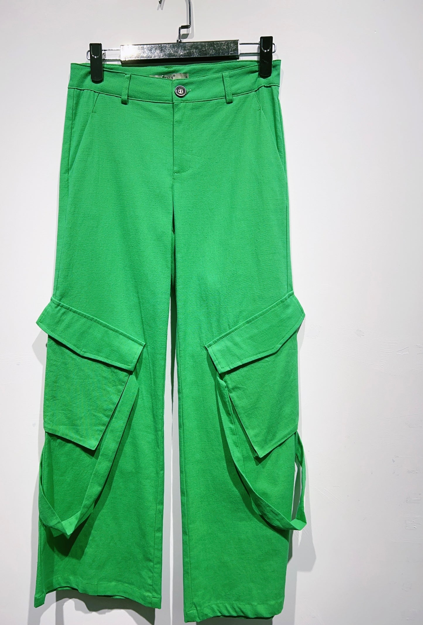 pantalon cargo en lin élastique