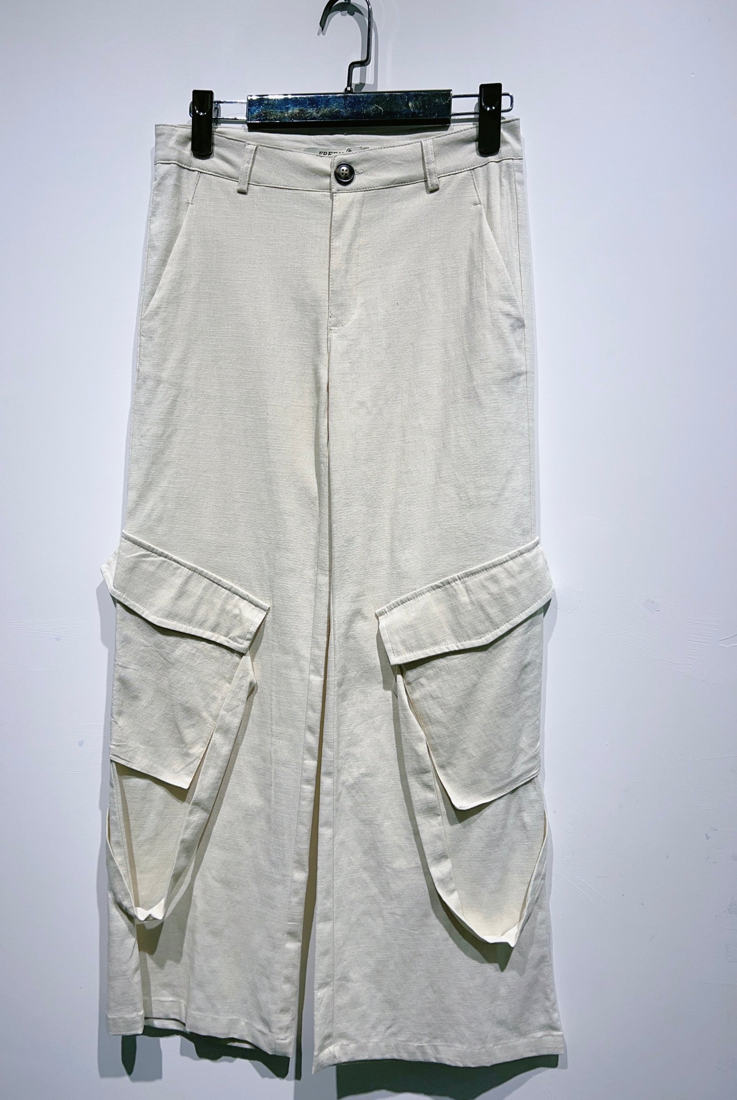 pantalon cargo en lin élastique