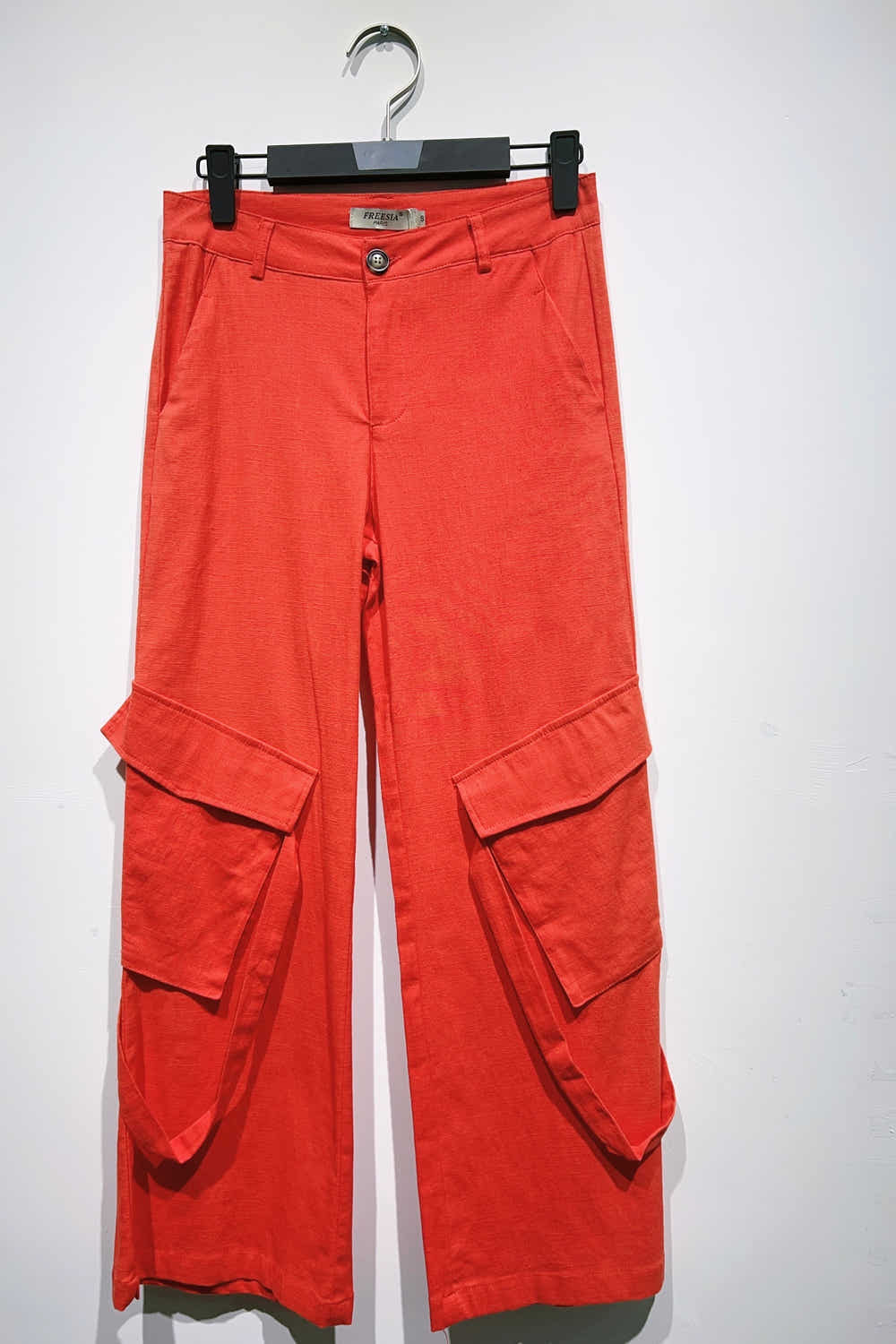pantalon cargo en lin élastique