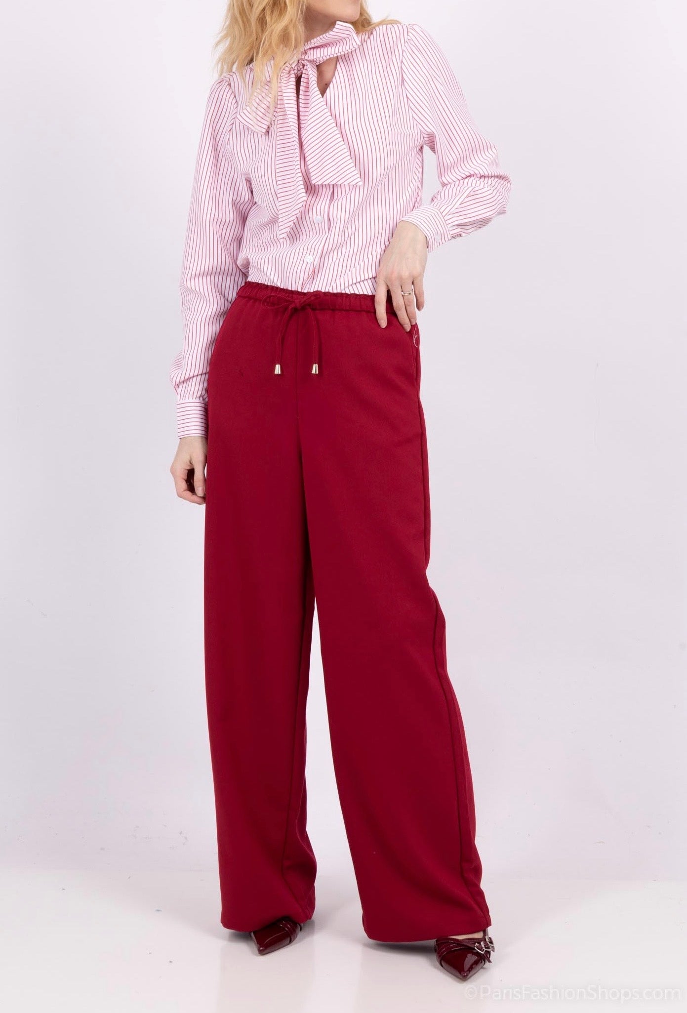 pantalon large avec cordons serrage