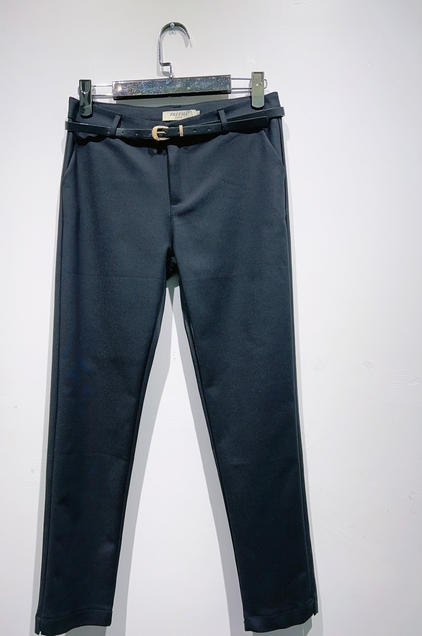Pantalons chinos slim à cheville avec ceinture
