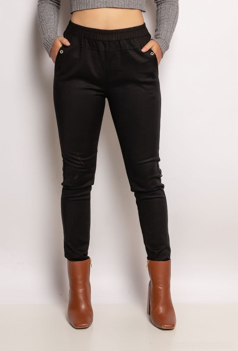 pantalon avec ceinture élastique