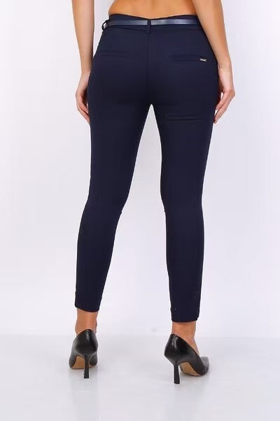 pantalon à cheville coupe slim avec ceinture