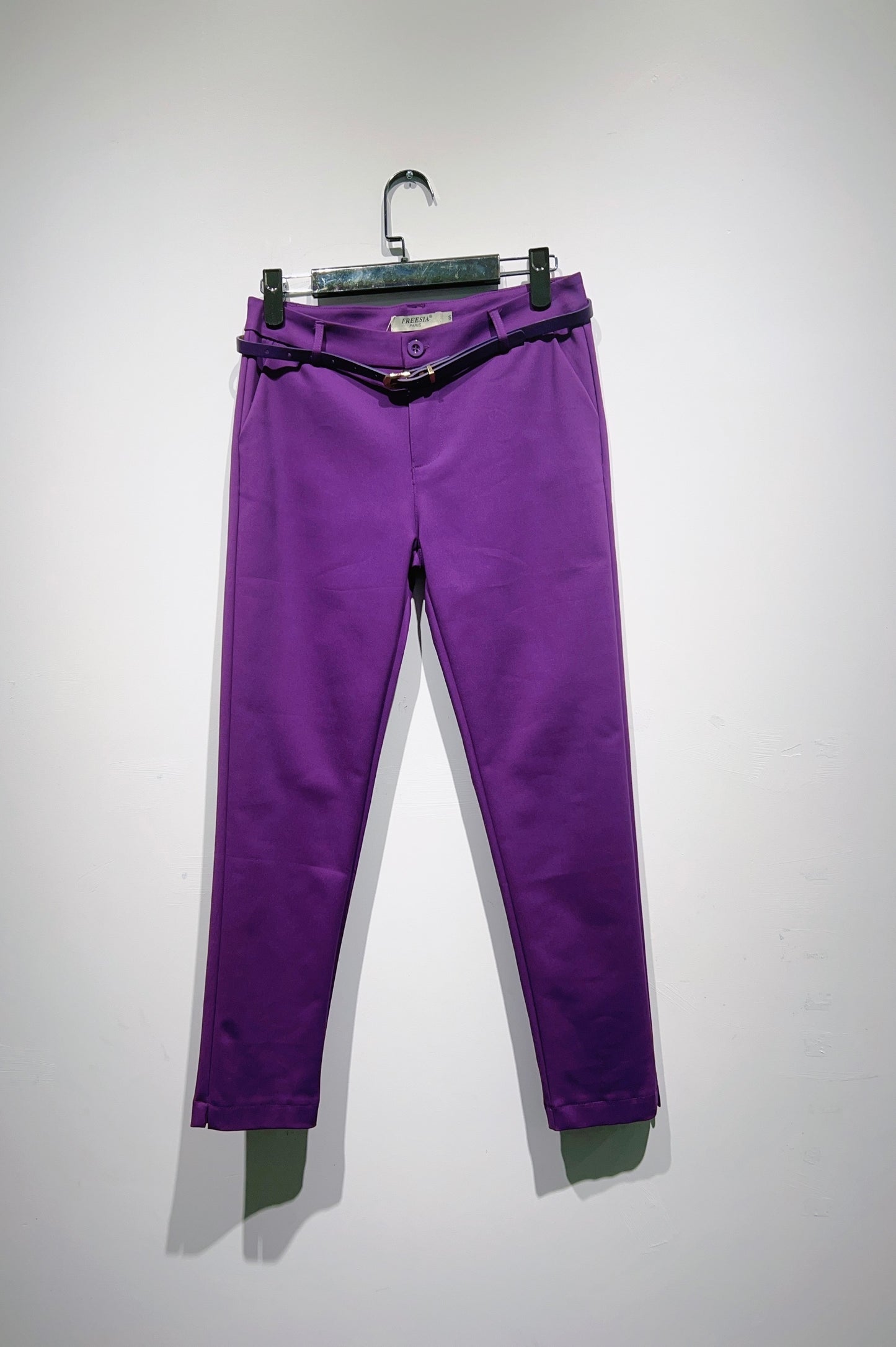Pantalons chinos slim à cheville avec ceinture