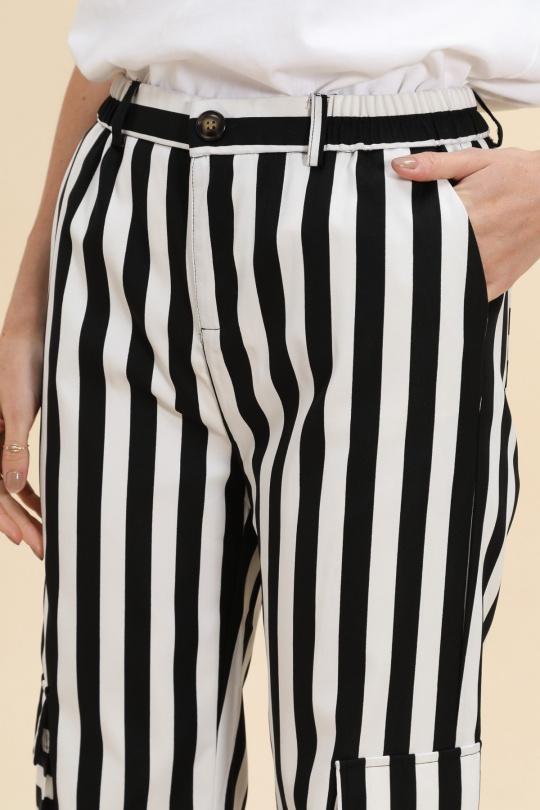 pantalon large à rayure