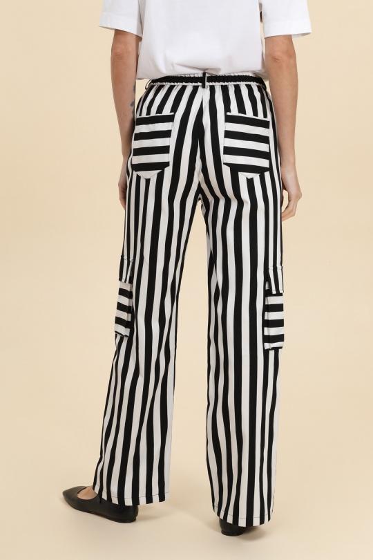 pantalon large à rayure