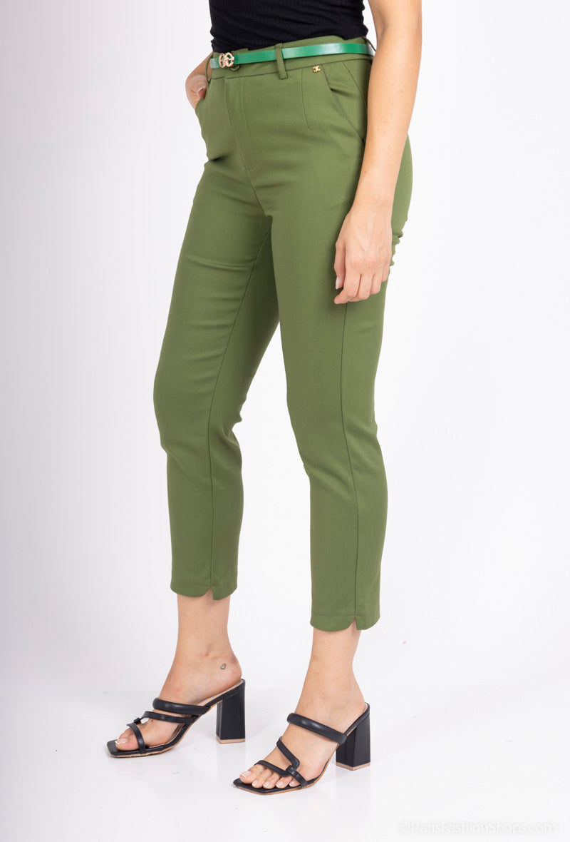 pantalon coupe droit avec ceinture