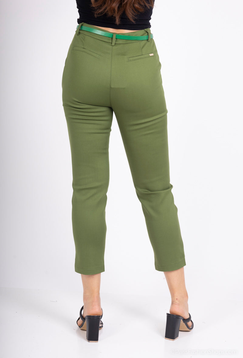 pantalon coupe droit avec ceinture