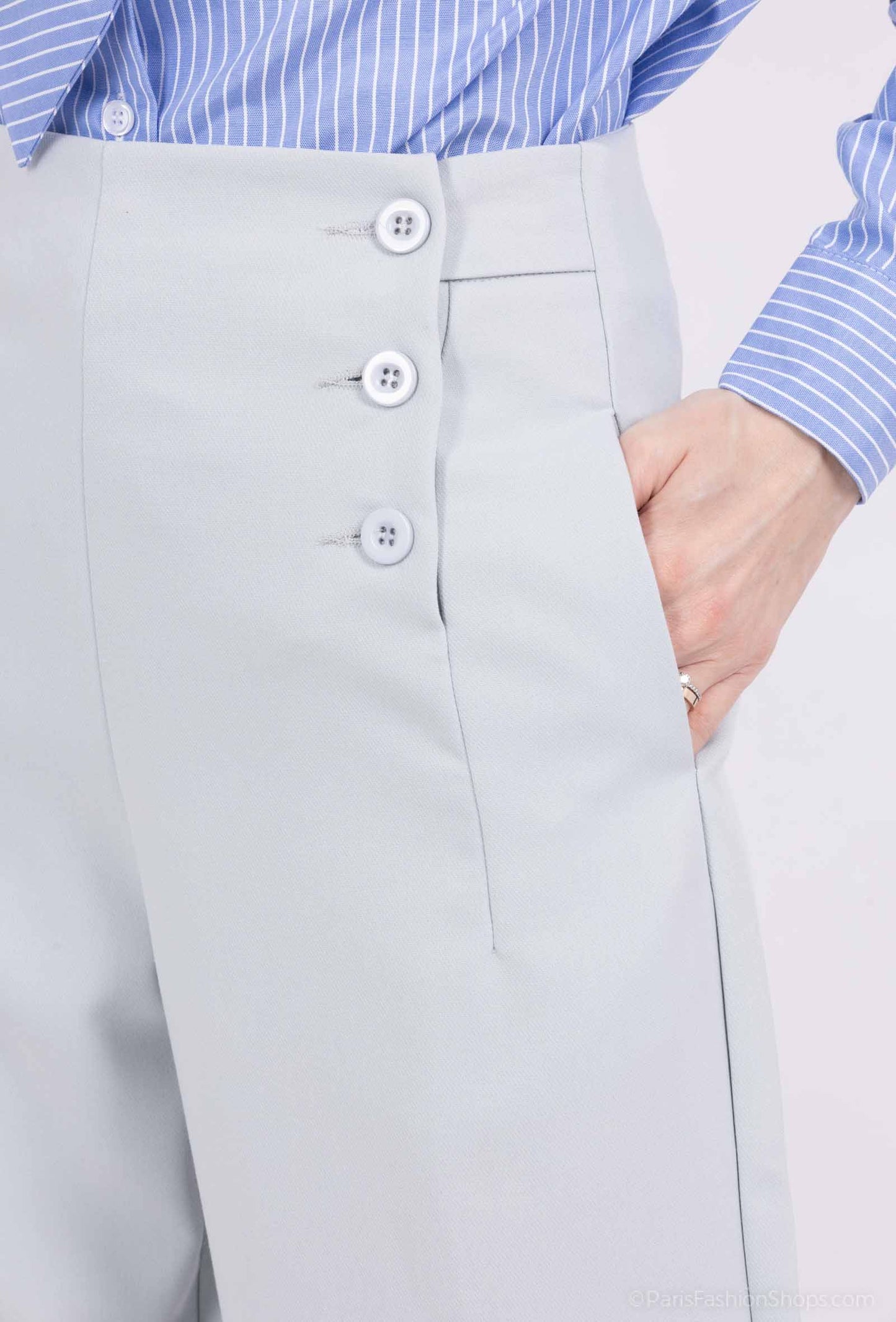 pantalon large avec boutonnage
