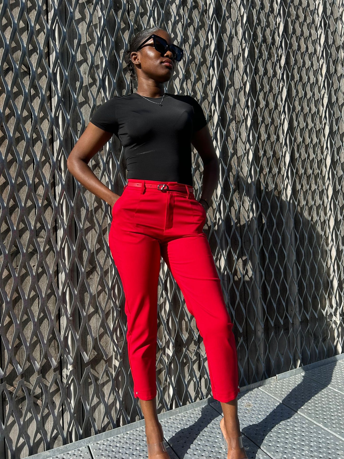 pantalon à cheville coup droit