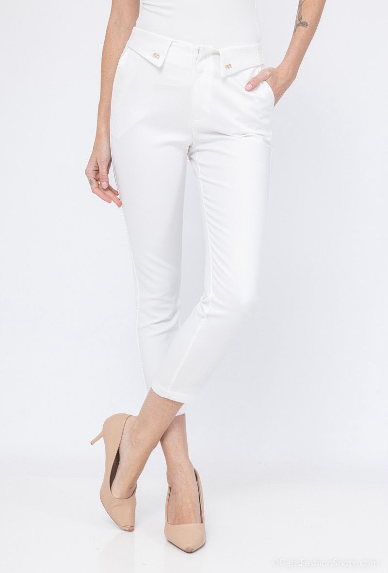 pantalon chino slim taille élastique