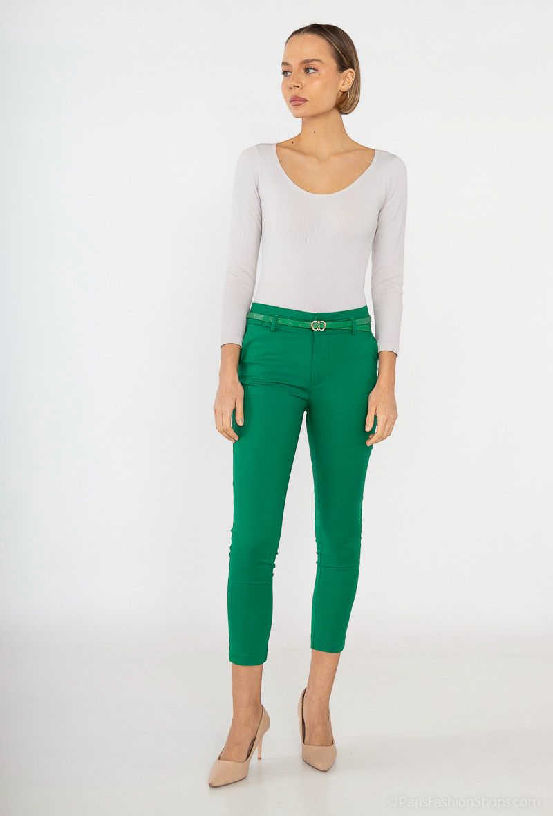 pantalon chino coupe slim avec ceinture