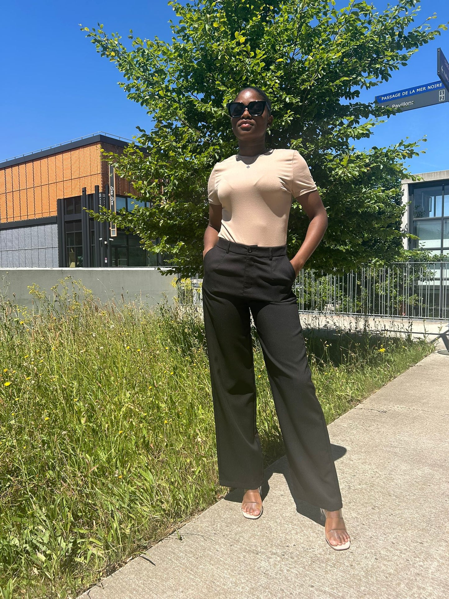 Pafait Pantalon Droit pour Été en Style Simple et Elegante pour femme