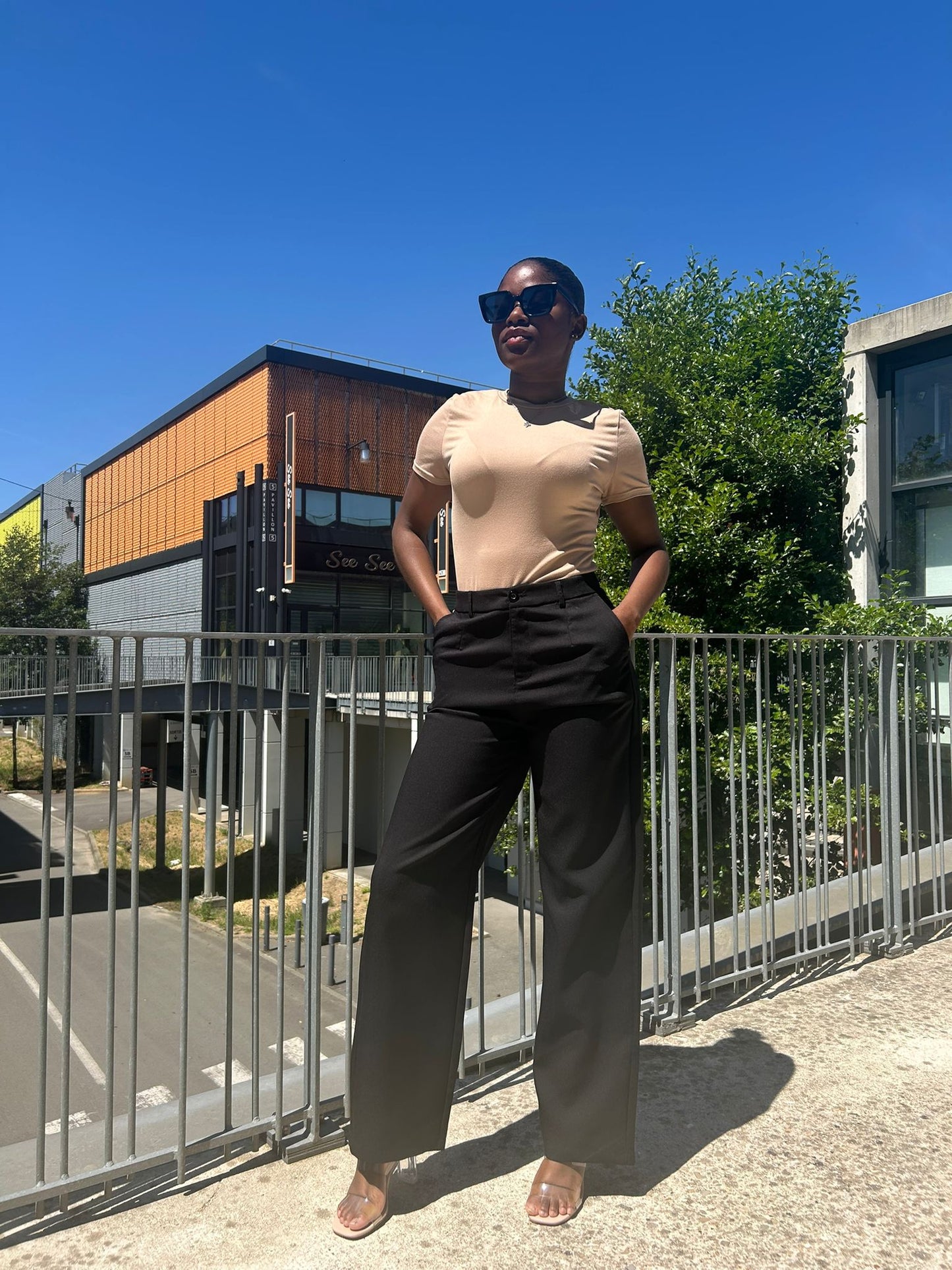 Pafait Pantalon Droit pour Été en Style Simple et Elegante pour femme