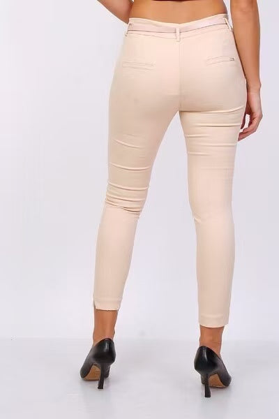 pantalon à cheville coupe slim avec ceinture