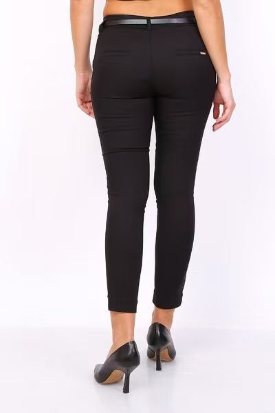 pantalon à cheville coupe slim avec ceinture