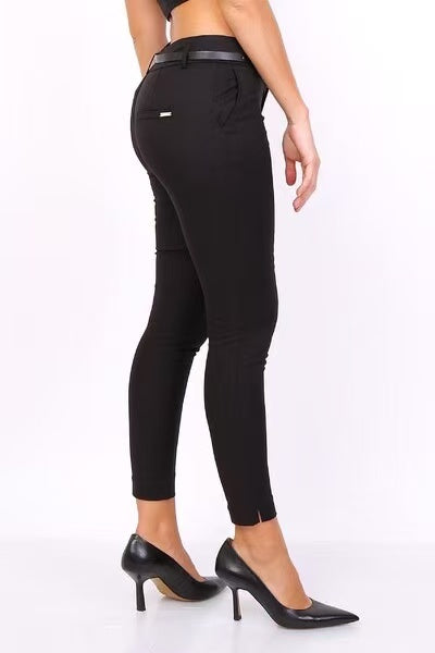pantalon à cheville coupe slim avec ceinture