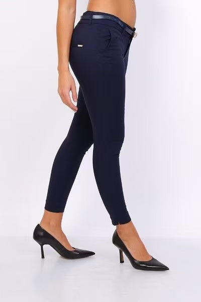 pantalon à cheville coupe slim avec ceinture