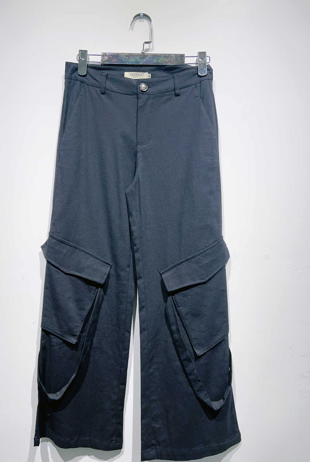 pantalon cargo en lin élastique