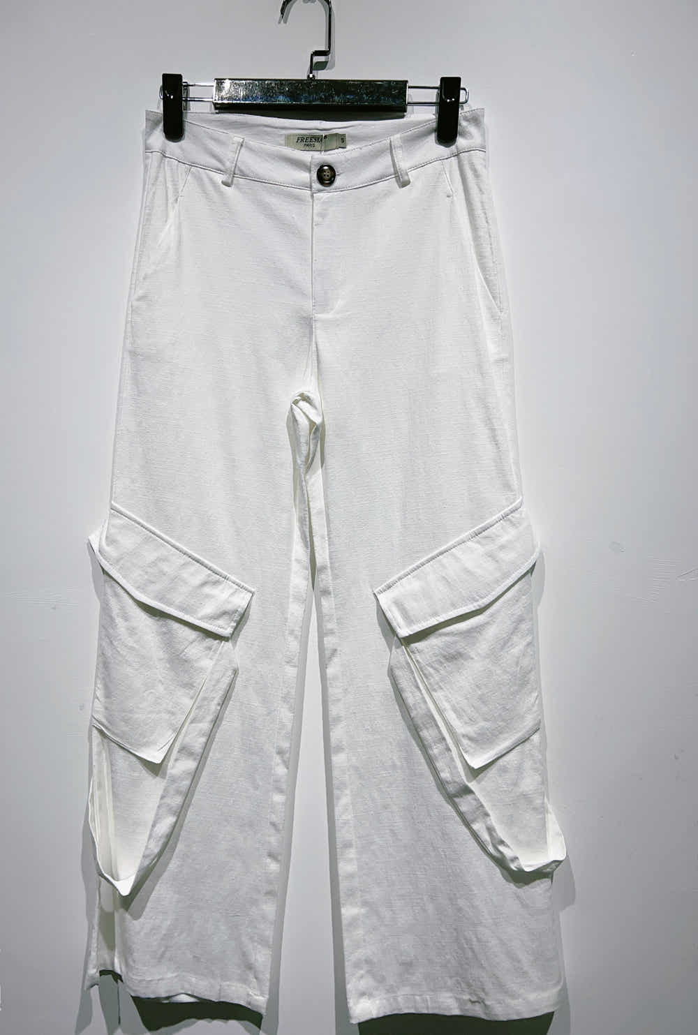 pantalon cargo en lin élastique