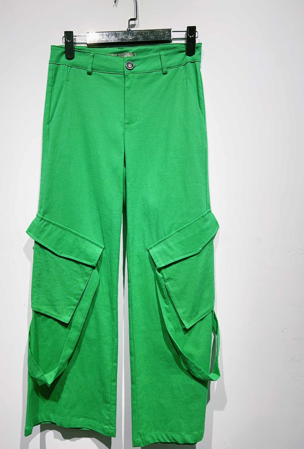 pantalon cargo en lin élastique