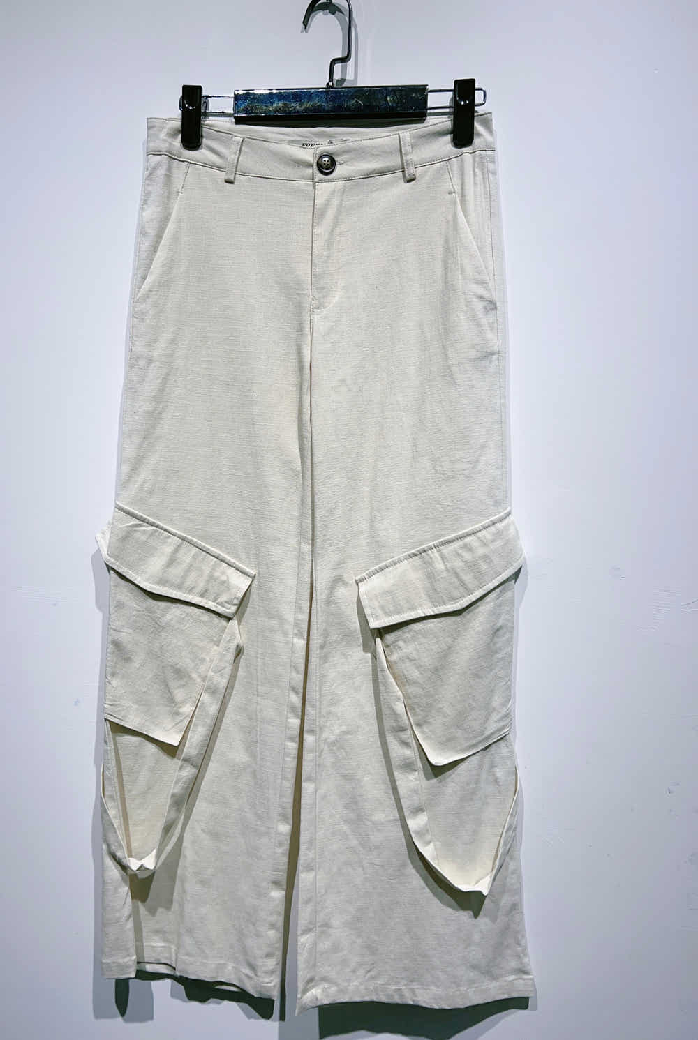 pantalon cargo en lin élastique