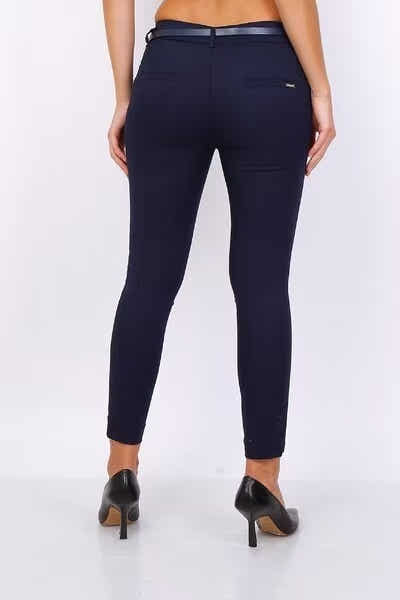 pantalon à cheville coupe slim avec ceinture