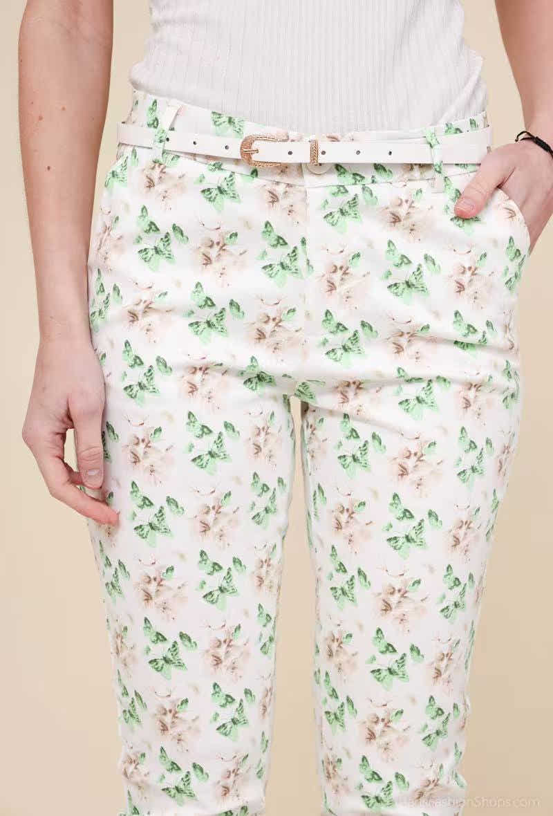 Pantalon imprimé femme avec motif coloré - détail