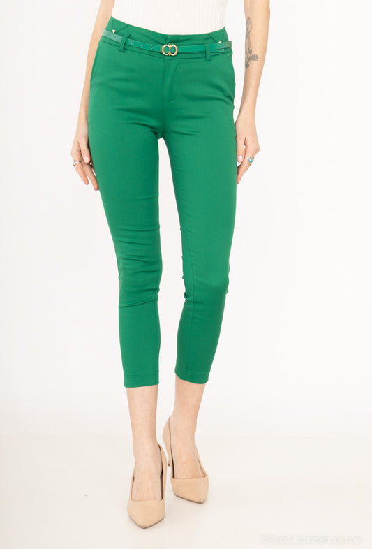 pantalon à cheville coupe slim avec ceinture