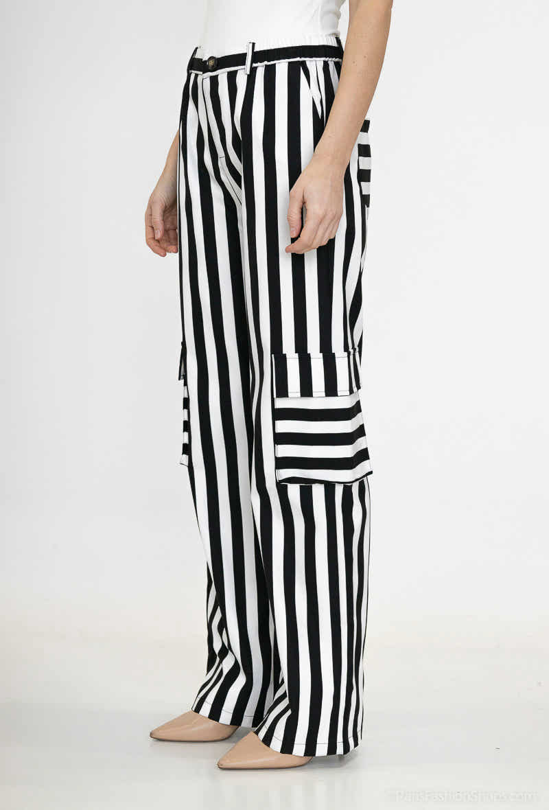 pantalon large à rayure