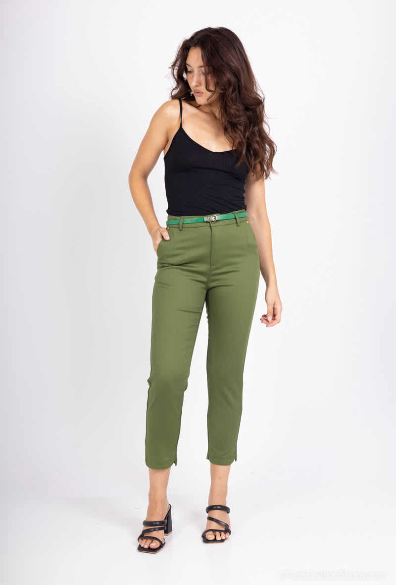 pantalon coupe droit avec ceinture