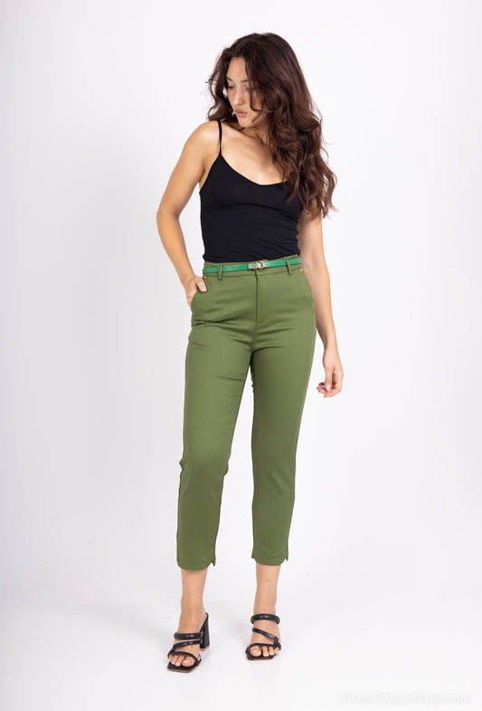 pantalon coupe droit avec ceinture