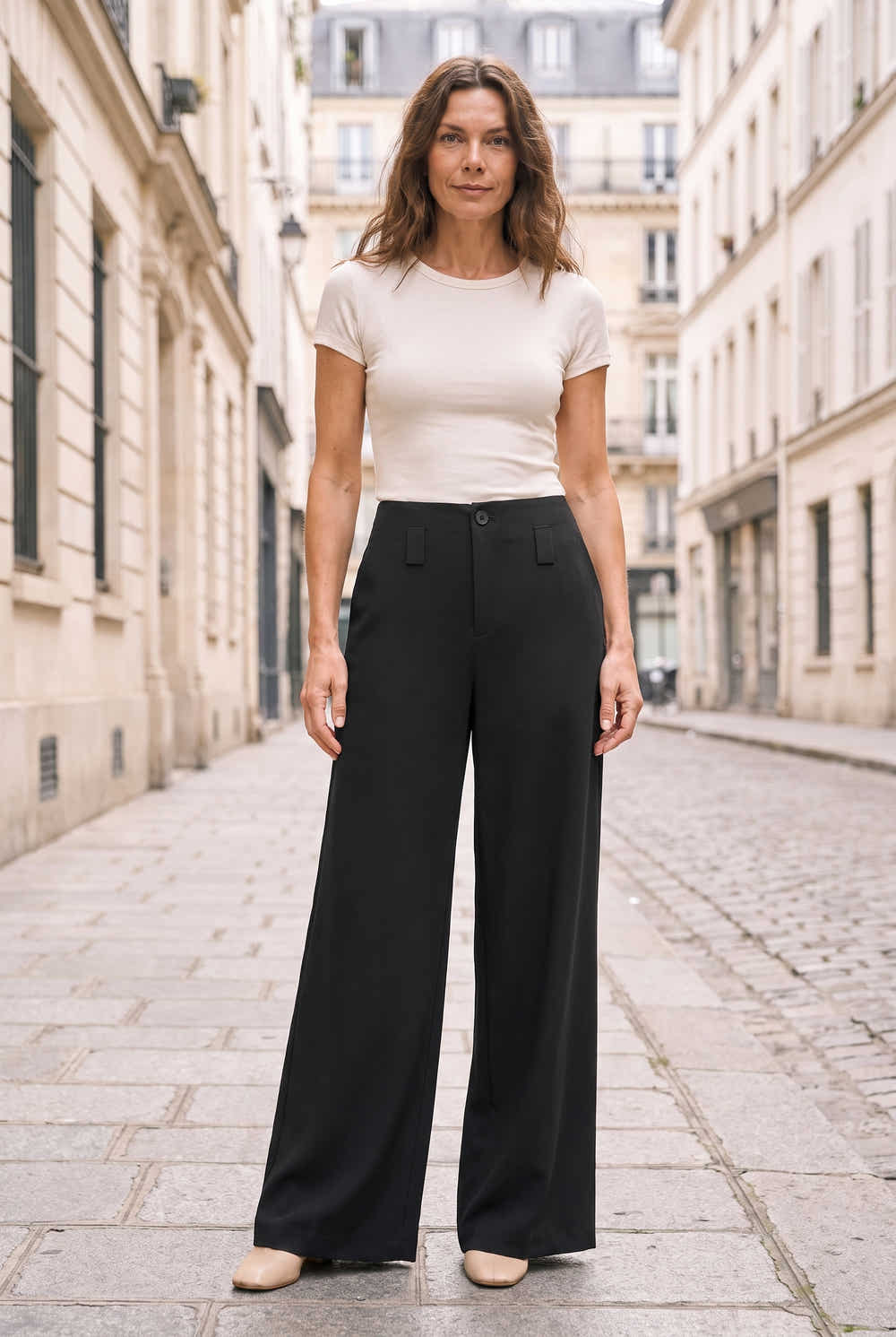 Pantalon large fluide L219 noir Paris