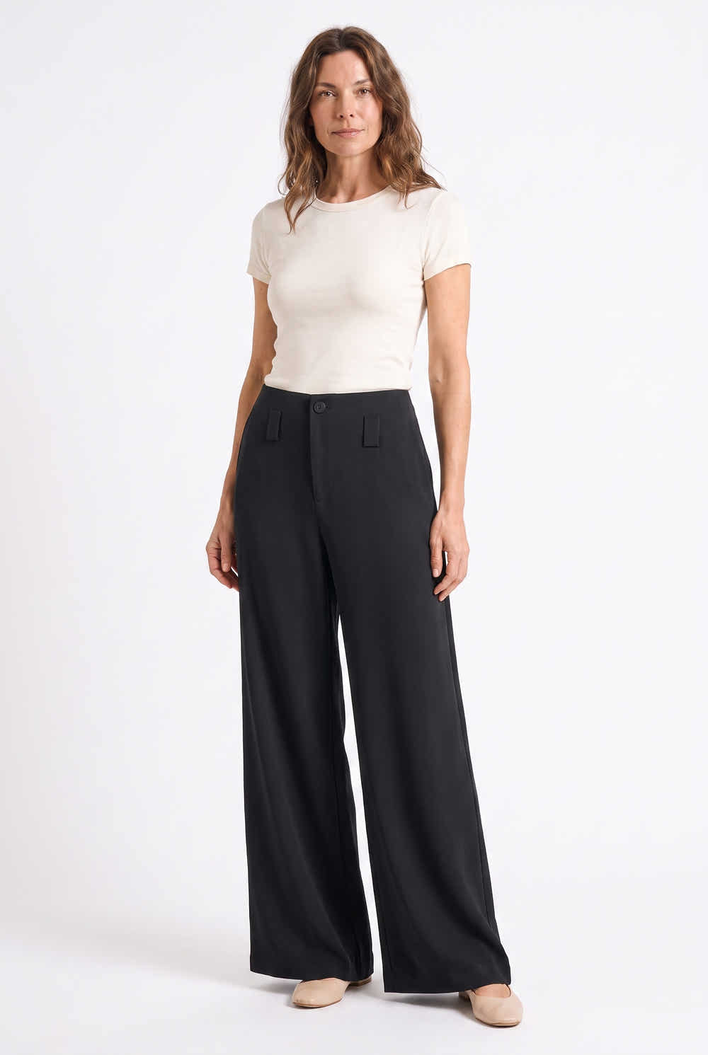 Pantalon large fluide L219 noir studio