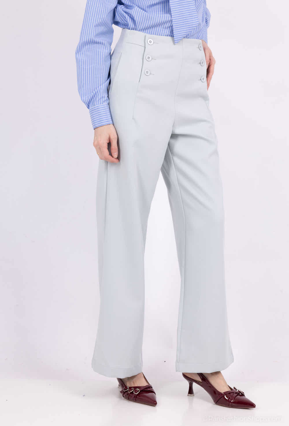 pantalon large avec boutonnage