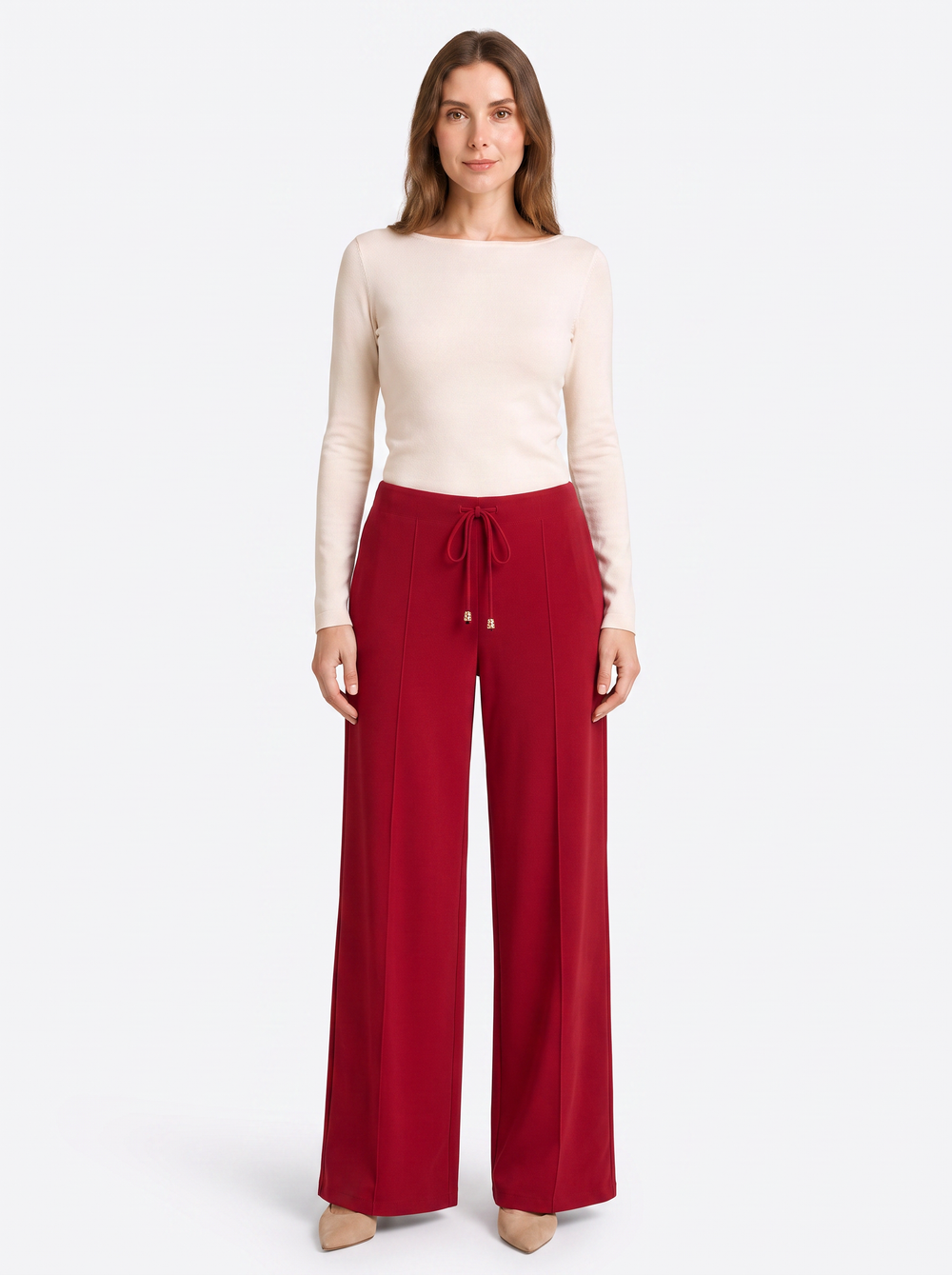 Pantalon large L274 rouge studio