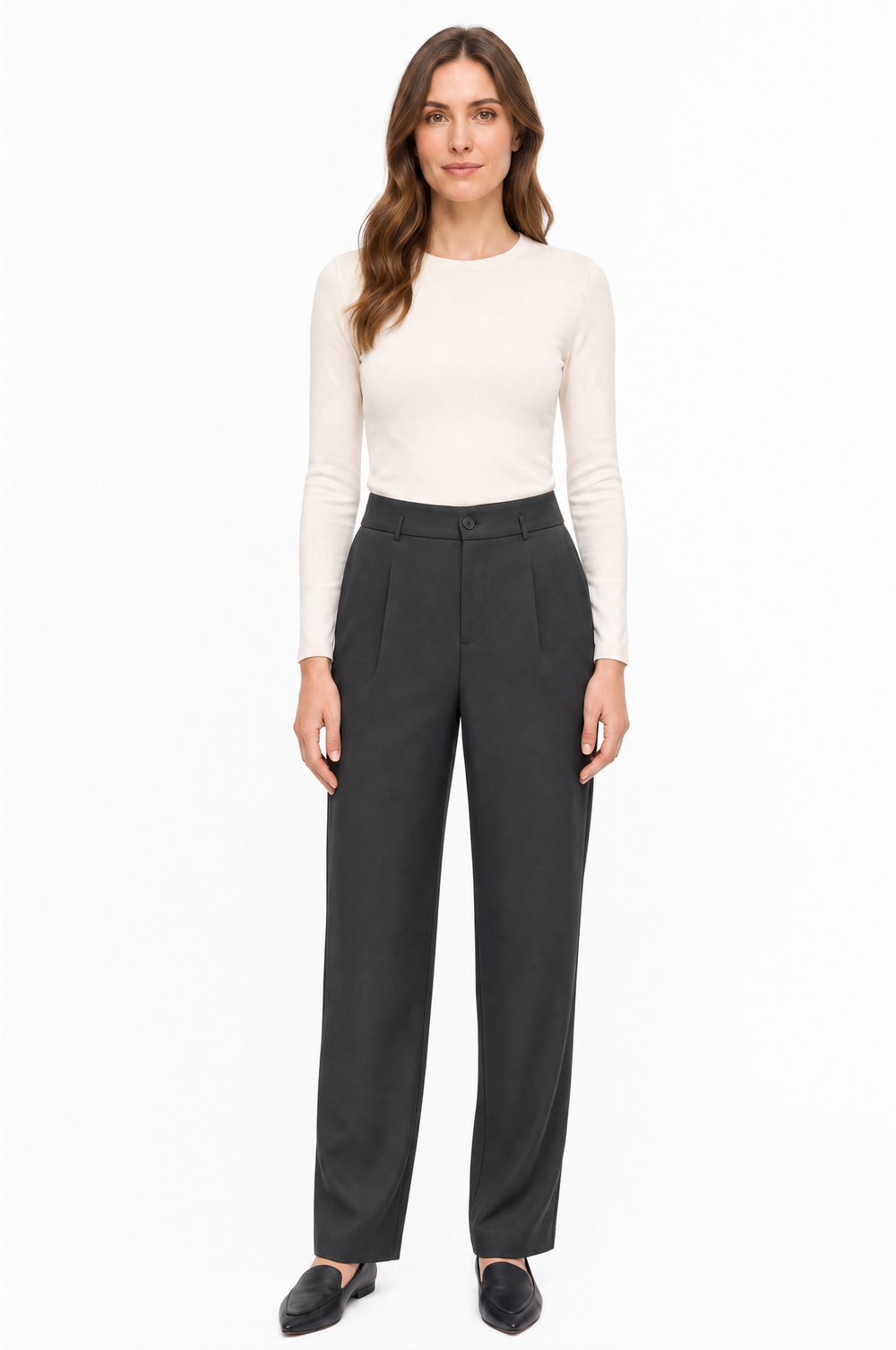 Pantalon tailleur L333 noir - photo studio