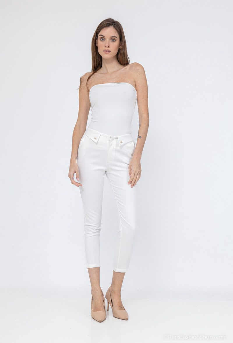 pantalon chino slim taille élastique