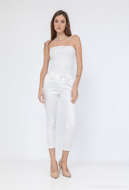 pantalon chino slim taille élastique