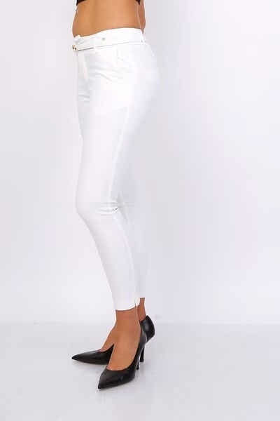 pantalon à cheville coupe slim avec ceinture