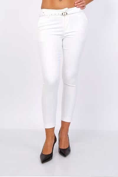 pantalon à cheville coupe slim avec ceinture