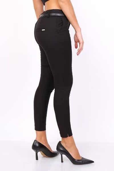 pantalon à cheville coupe slim avec ceinture