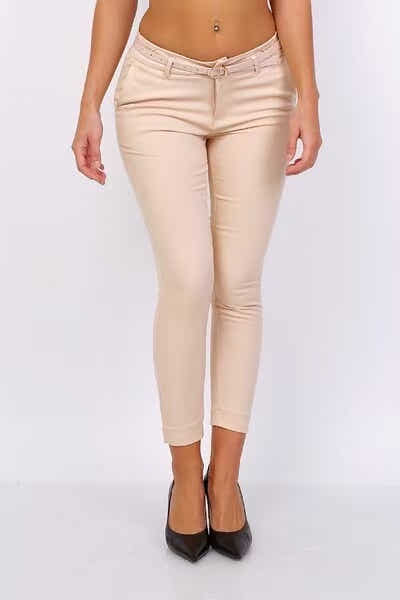 pantalon à cheville coupe slim avec ceinture
