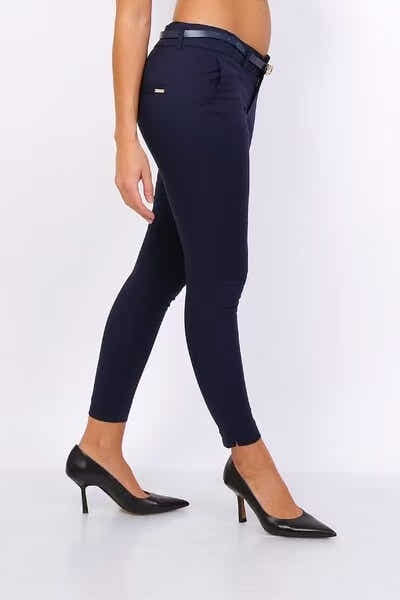 pantalon à cheville coupe slim avec ceinture
