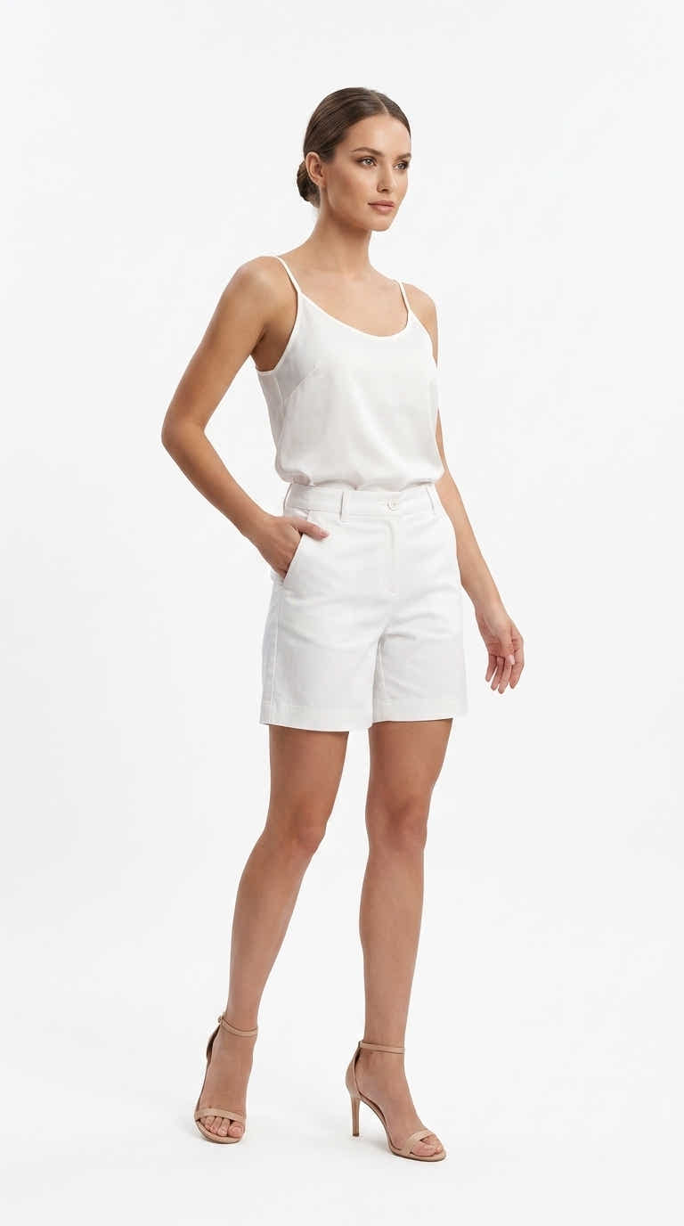 Short Chino L314 Blanc Freesia Paris - fond blanc