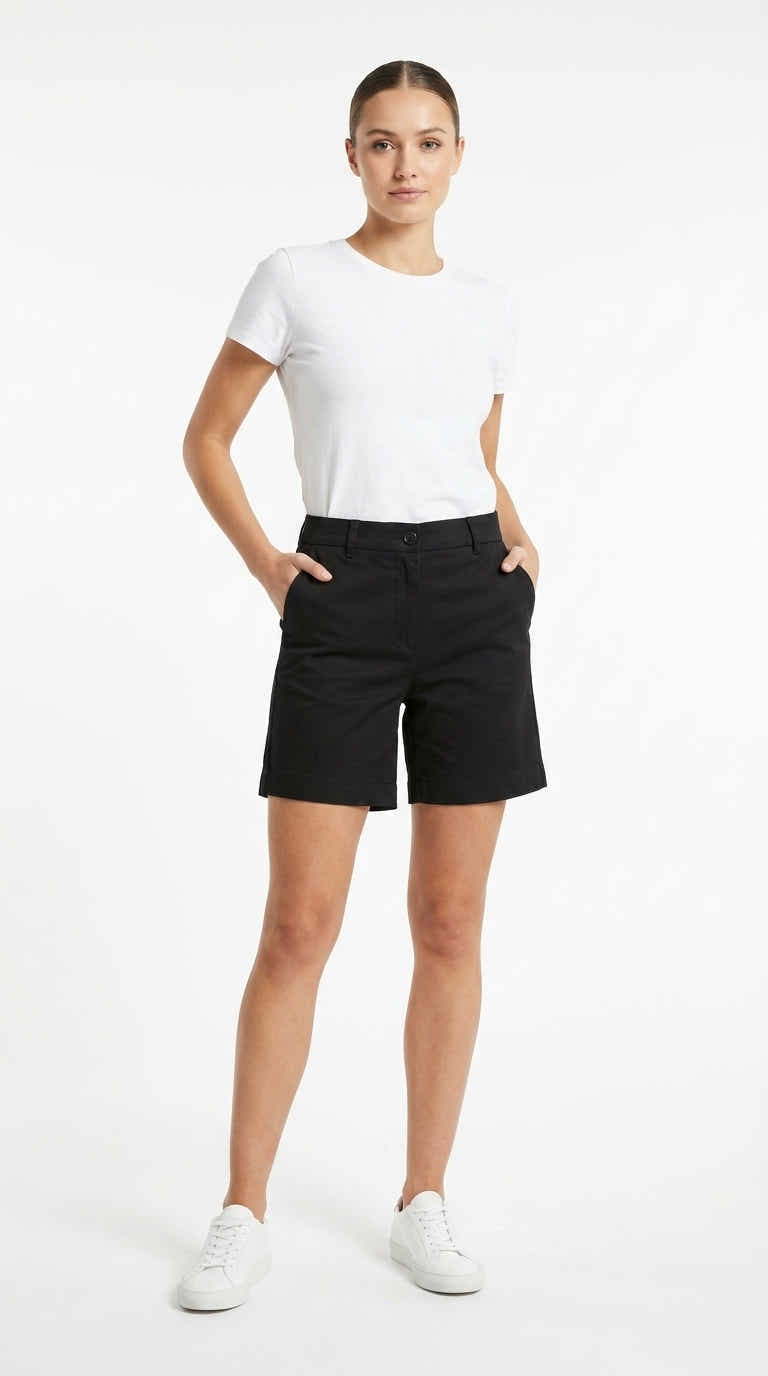 Short Chino L314 Noir Freesia Paris - fond blanc