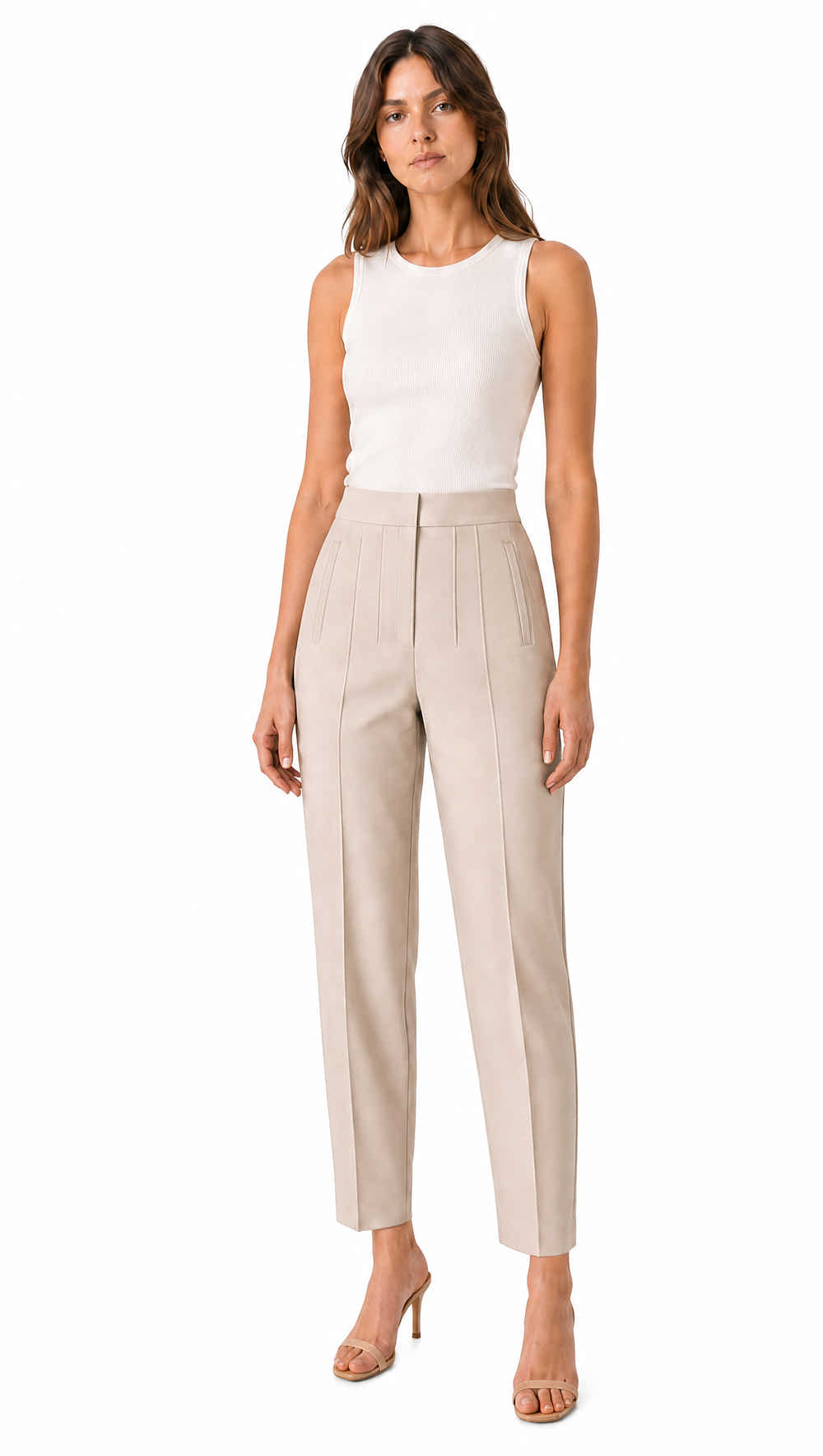 Pantalon L189 gris clair en studio